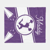 Aangepaste cheerleading Paarse deken met naam voor (Voorkant (Horizontaal))