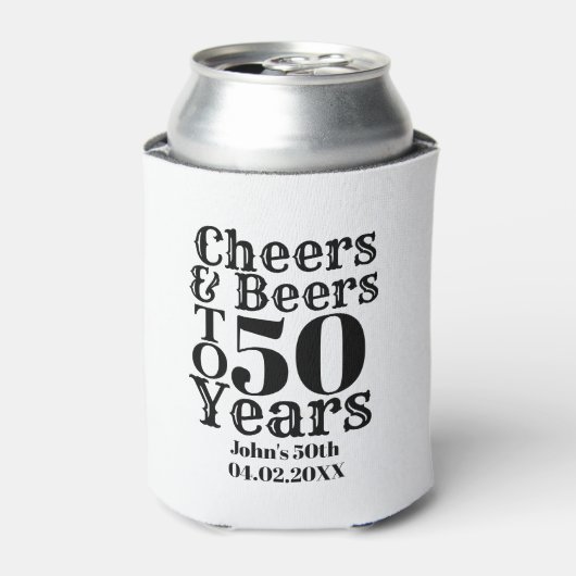 Aangepaste Cheers & Beers Verjaardag 30, 40, 50s Blikjeskoeler (Blikje Voorkant)