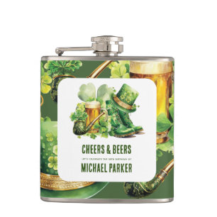 Aangepaste Cheers Beers Verjaardag St Patrick's Da Heupfles