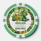 Aangepaste Cheers Beers Verjaardag St Patrick's Da Poker Chips (Voorkant)