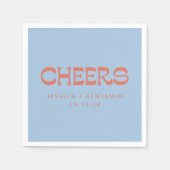 Aangepaste Cheers Blauw Terracotta Chic Modern Huw Servet (Voorkant)