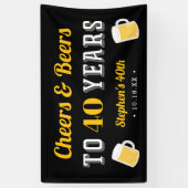 Aangepaste 'Cheers' en 'Beers Milestone Birthday'- Spandoek (Verticaal)