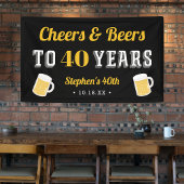 Aangepaste 'Cheers' en 'Beers Milestone Birthday'- Spandoek