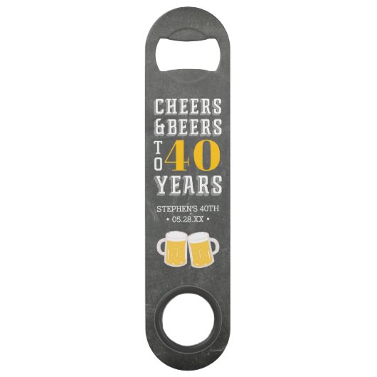 Aangepaste 'Cheers' en 'Beers Milestone Birthday'- Speed Flessenopener (Voorkant)