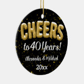 Aangepaste Cheers tot 40 jaar 40th Wedding Jubileu Keramisch Ornament (Rechts)