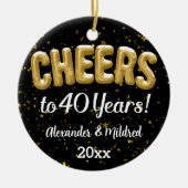 Aangepaste Cheers tot 40 jaar 40th Wedding Jubileu Keramisch Ornament (Voorkant)