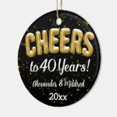 Aangepaste Cheers tot 40 jaar 40th Wedding Jubileu Keramisch Ornament (Links)