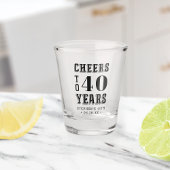 Aangepaste Cheers tot 40 jaar | Elke mijlpaal op d Shot Glas