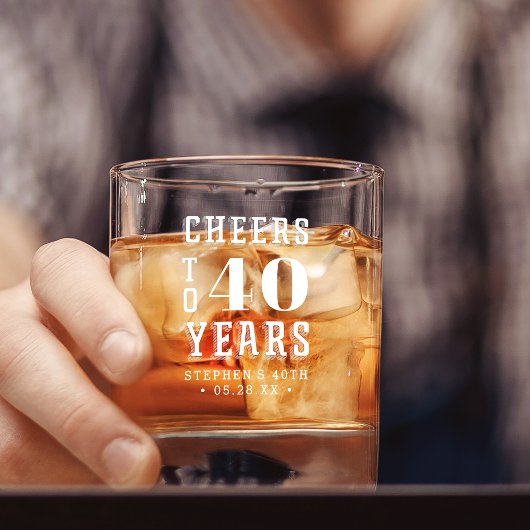 Aangepaste Cheers tot 40 jaar | Elke mijlpaal op d Whisky Glas