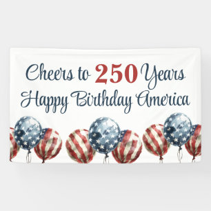 Aangepaste Cheers voor 250 Jaar 4 juli Spandoek