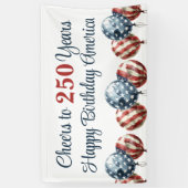 Aangepaste Cheers voor 250 Jaar 4 juli Spandoek (Verticaal)