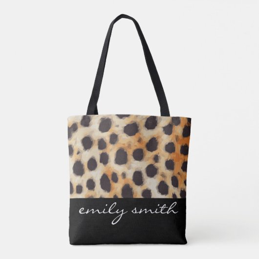 Aangepaste Cheetah Pattern-Canvas tas (Achterkant)