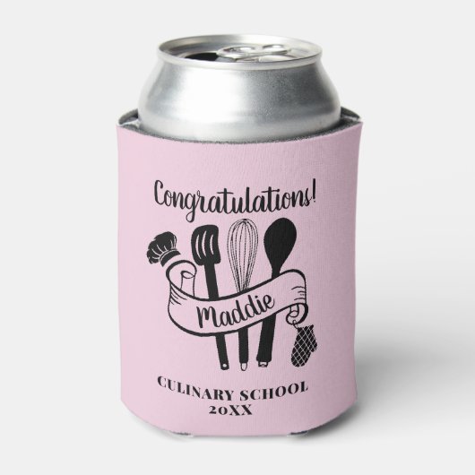 Aangepaste chef afstudeerfeestje blikjeskoeler (Blikje Voorkant)