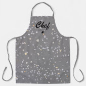 Aangepaste Chef Baker Star Modern Grijze Terrazzo Schort (Voorkant)