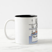 Aangepaste Chef Couple Cartoon Tweekleurige Koffiemok (Links)