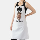 Aangepaste Chef met Foto & Naam Koken Gift Wit Schort (Insitu)