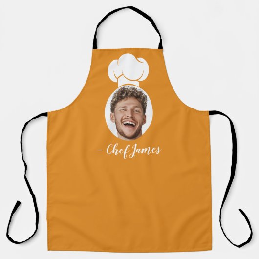 Aangepaste Chef met Foto & Naam Kookcadeau Sinaasa Schort (Voorkant)
