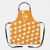 Aangepaste Chef met Naam Sinaasappel & Witte Chef Schort (Voorkant)