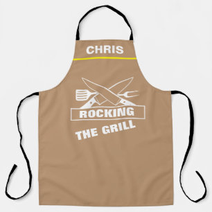 Aangepaste Chef Name Persoonlijk Rock The Grill BB Schort