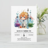 Aangepaste Chemie Mystery Scientist Verjaardag Kaart (Staand voorkant)