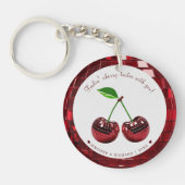 Aangepaste Cherry Disco Ball Valentijnsdag Sleutelhanger (Voorkant)