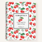 Aangepaste Cherry Pattern Recipe Notitieboek (Voorkant)