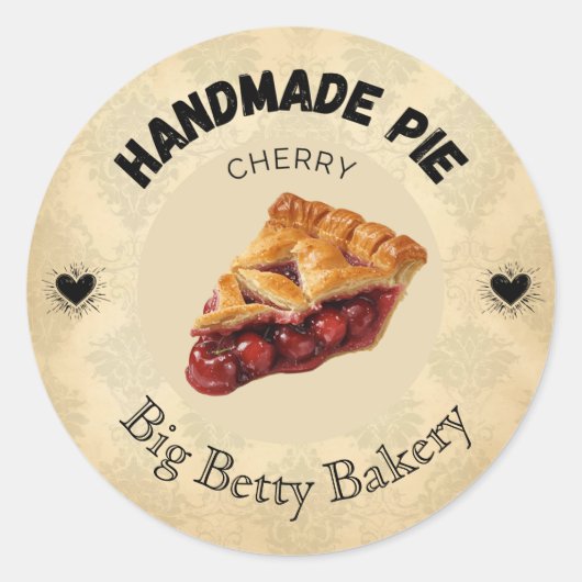 Aangepaste Cherry Pie Labels | Gepersonaliseerde b (Voorkant)