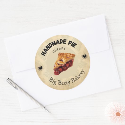 Aangepaste Cherry Pie Labels | Gepersonaliseerde b (Envelop)