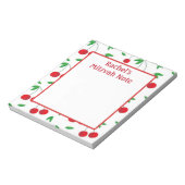 Aangepaste Cherry Print Meisje Mitzvah Notes Notit Notitieblok (Linkerzijde)