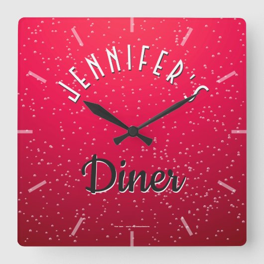 Aangepaste Cherry Soda Retro Diner Klock Grote Klok (Voorkant)