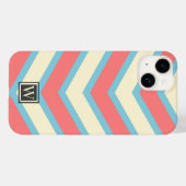 Aangepaste Chevron Monogram Pastel Sinaasappel Bei Case-Mate iPhone Case (Achterkant (horizontaal))