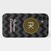 aangepaste chevron - naam en - initiaal Case-Mate iPhone case (Achterkant (horizontaal))