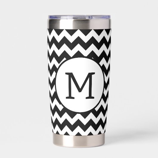 Aangepaste chevron strepen monogram geïsoleerde drinkbeker (Voorkant)