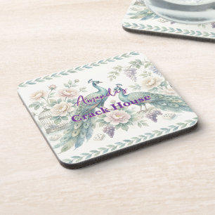 Aangepaste Chic Chinoiserie Pauw Mahjong Bier Onderzetter