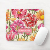 Aangepaste chic Flowers Pattern Waterverf Painting Muismat (Met muis)