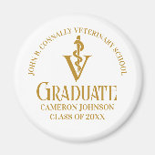 Aangepaste Chic Gold Veterinaire School Afstuderen Magneet (Voorkant)