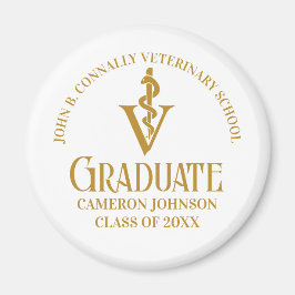 Aangepaste Chic Gold Veterinaire School Afstuderen Magneet
