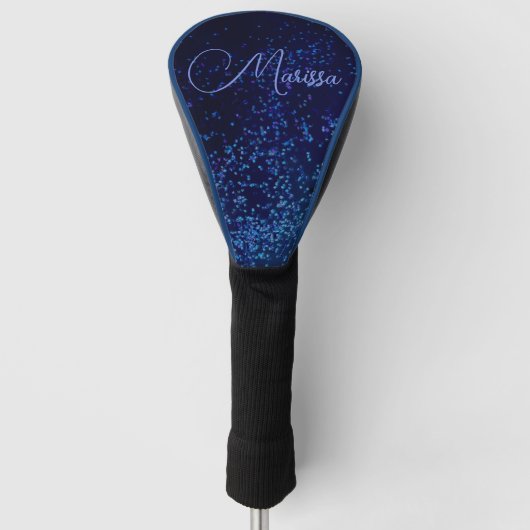 Aangepaste Chic Midnite Blue Confetti Golfheadcover (Voorkant)