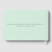 Aangepaste Chic Pastel Mint Groene Brieven aan de  Gastenboek (Achterkant)