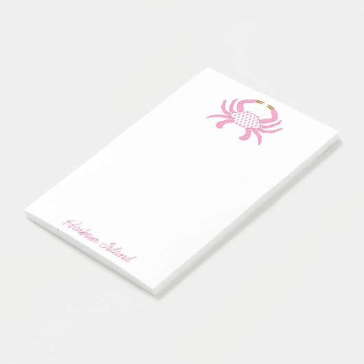 Aangepaste Chic Roze Krab | Kust Kleefbriefjes Post-it® Notes (Schuin)