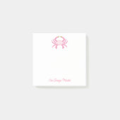 Aangepaste Chic Roze Krab | Kust Kleefbriefjes Post-it® Notes (Voorkant)