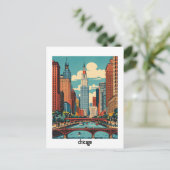 Aangepaste Chicago Illinois Briefkaart (Staand voorkant)