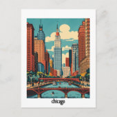 Aangepaste Chicago Illinois Briefkaart (Voorkant)