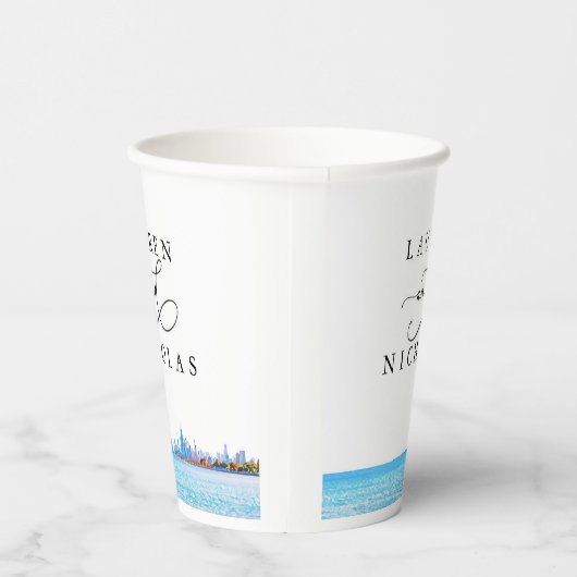 Aangepaste Chicago Skyline Wedding Paper Cups Papieren Bekers (Rechts)