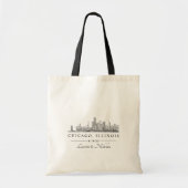 Aangepaste Chicago Skyline Wedding Welcome Bag Tote Bag (Voorkant)