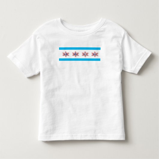 aangepaste chicago-vlag. t-shirt voor peuter (Voorkant)