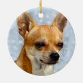 Aangepaste Chihuahua-hondsfoto Keramisch Ornament (Achterkant)