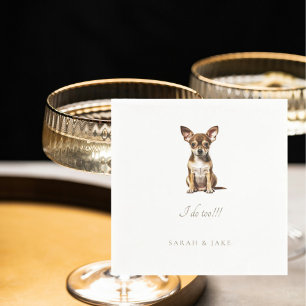 Aangepaste Chihuahua Huisdier bruiloft servetten