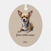 Aangepaste Chihuahua huisdier hond dier ornament (Achterkant)
