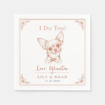 Aangepaste Chihuahua-huwelijksschets Minimalistisc